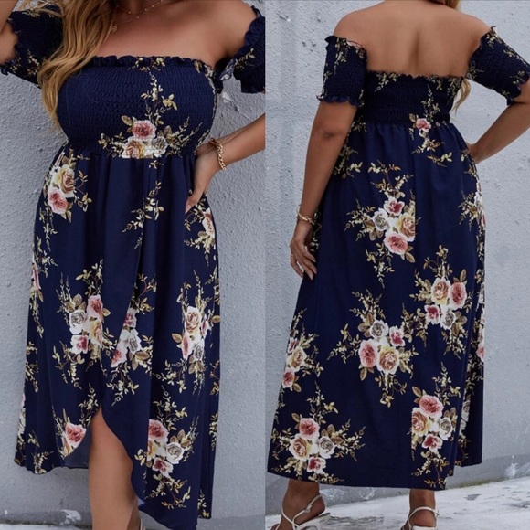 Boho floral print shirred high low dress - Picture 10 of 13
